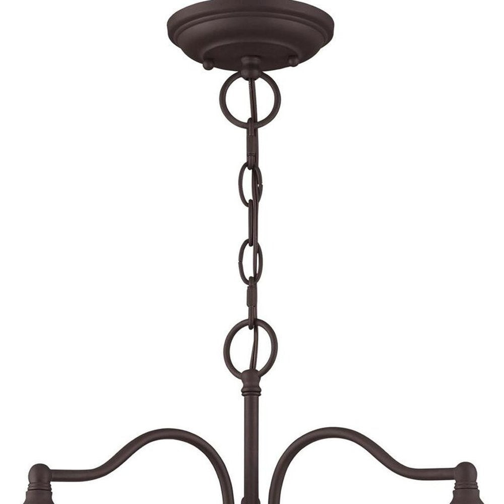 Bronze Three Light Dimmable Chandelier With Shades