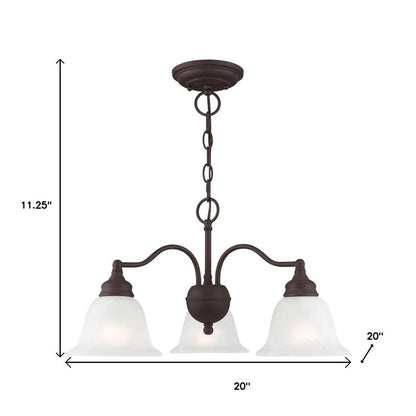 Bronze Three Light Dimmable Chandelier With Shades