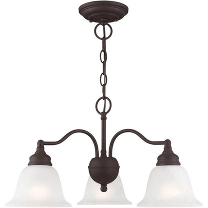 Bronze Three Light Dimmable Chandelier With Shades