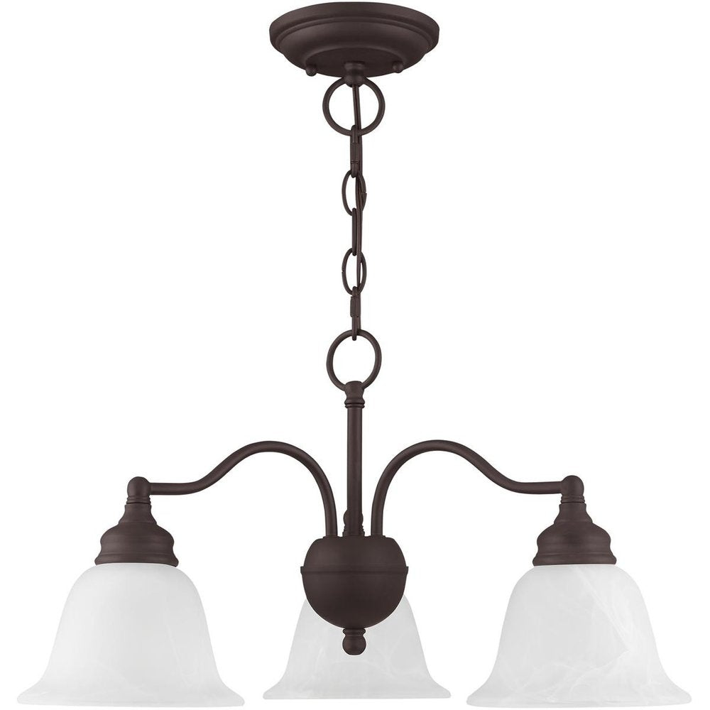 Bronze Three Light Dimmable Chandelier With Shades
