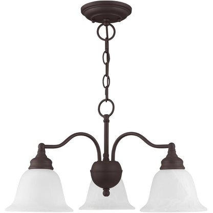 Bronze Three Light Dimmable Chandelier With Shades