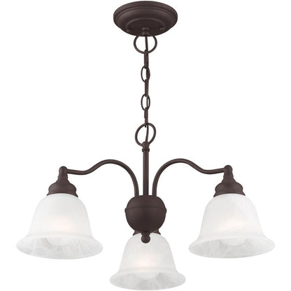 Bronze Three Light Dimmable Chandelier With Shades