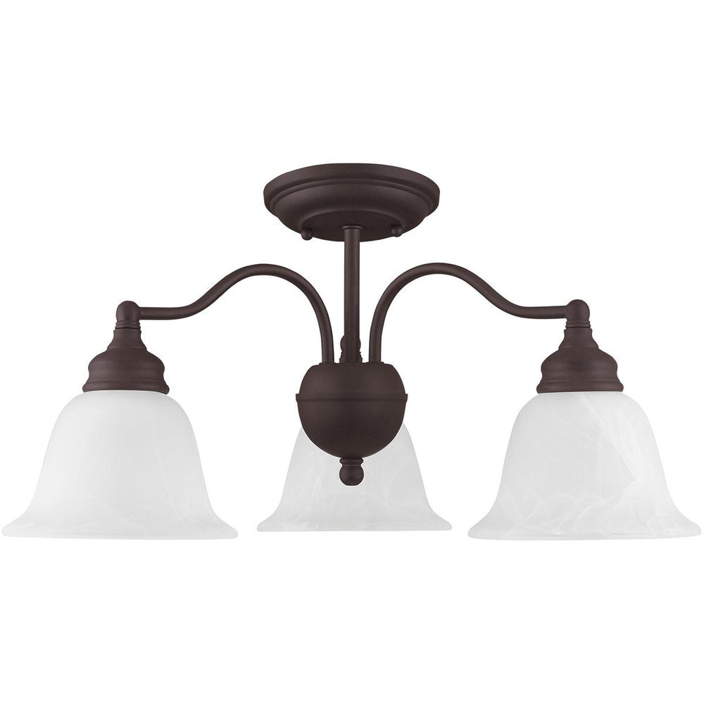 Bronze Three Light Dimmable Chandelier With Shades