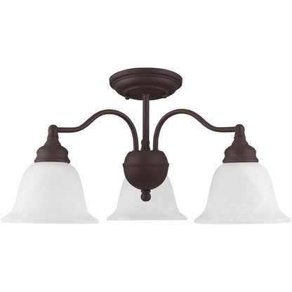 Bronze Three Light Dimmable Chandelier With Shades