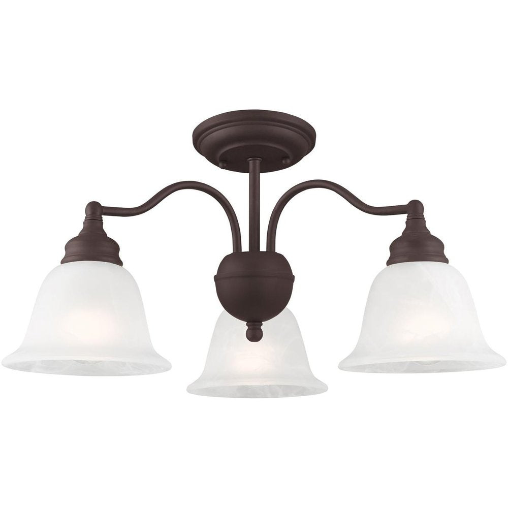 Bronze Three Light Dimmable Chandelier With Shades