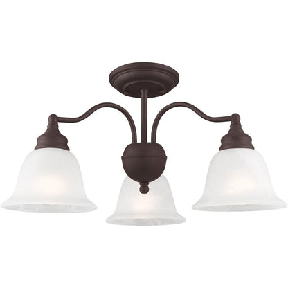 Bronze Three Light Dimmable Chandelier With Shades