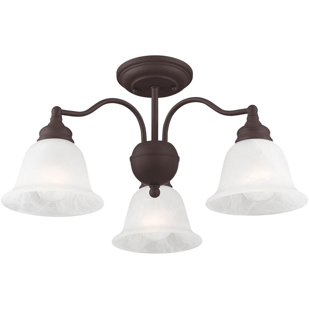 Bronze Three Light Dimmable Chandelier With Shades