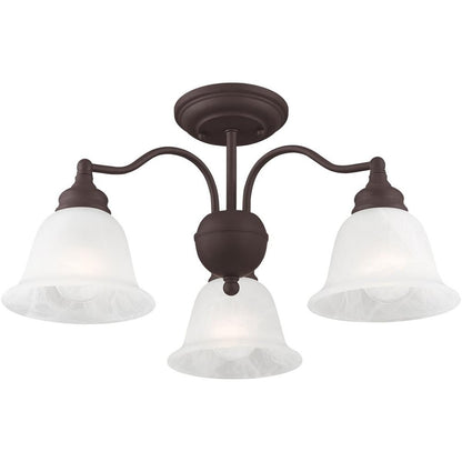 Bronze Three Light Dimmable Chandelier With Shades