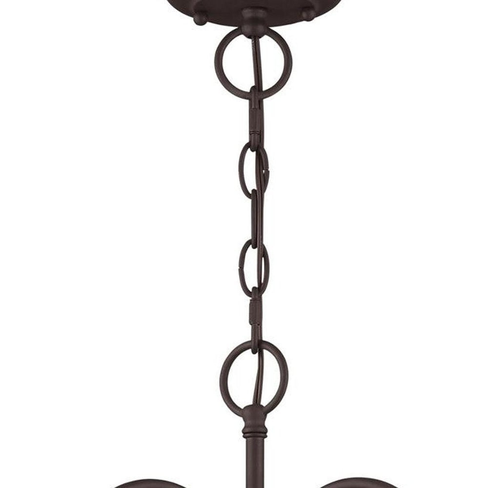 Bronze Three Light Dimmable Chandelier With Shades