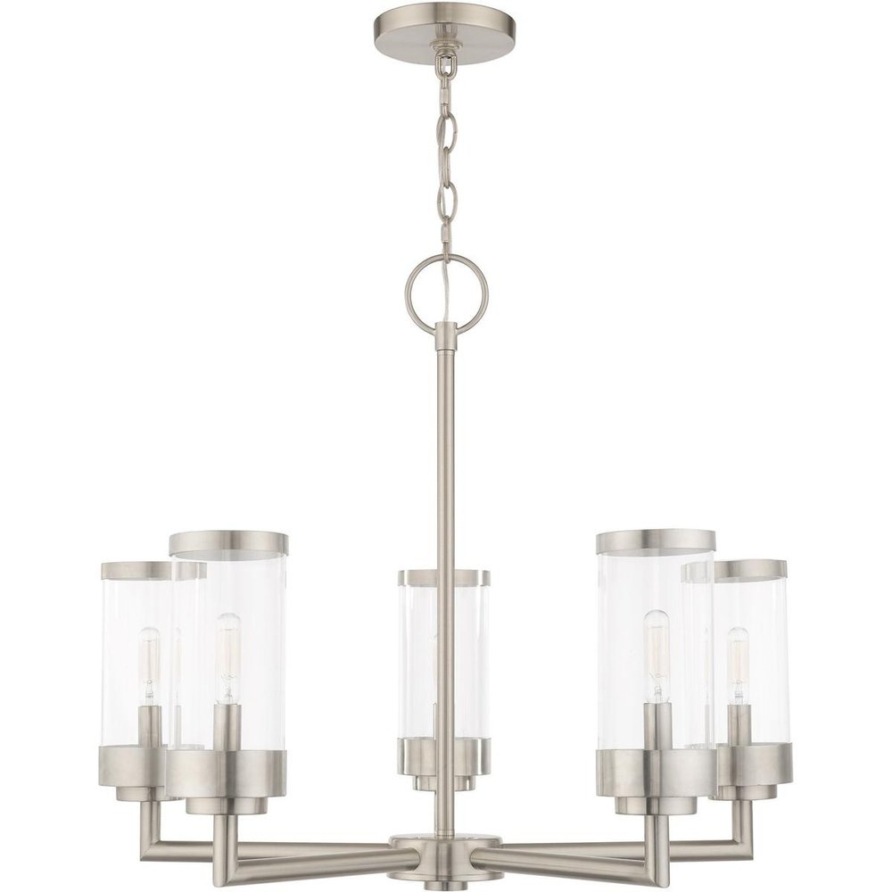 Five Light Dimmable Chandelier With Shades