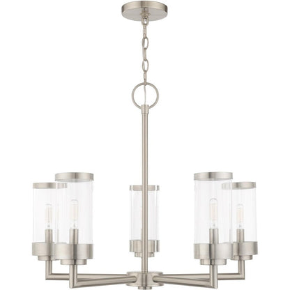 Five Light Dimmable Chandelier With Shades