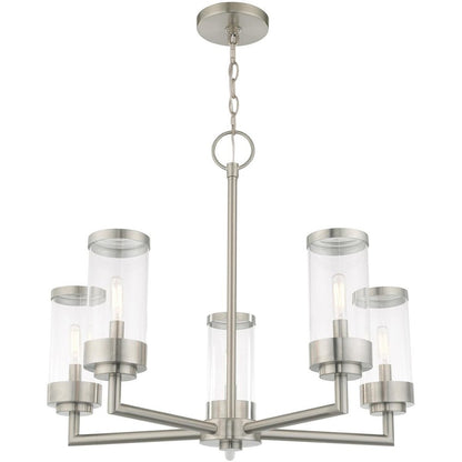 Five Light Dimmable Chandelier With Shades