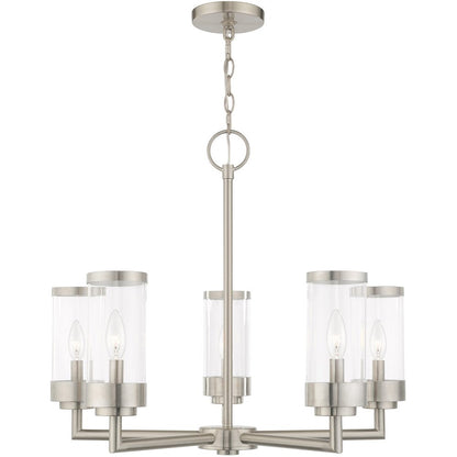 Five Light Dimmable Chandelier With Shades