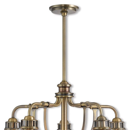Five Light Dimmable Chandelier With Shades
