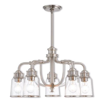 Five Light Dimmable Chandelier With Shades