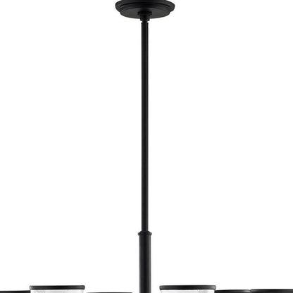 Black Six Light Dimmable Chandelier With Shades