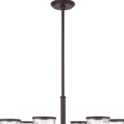 Bronze Six Light Dimmable Chandelier With Shades