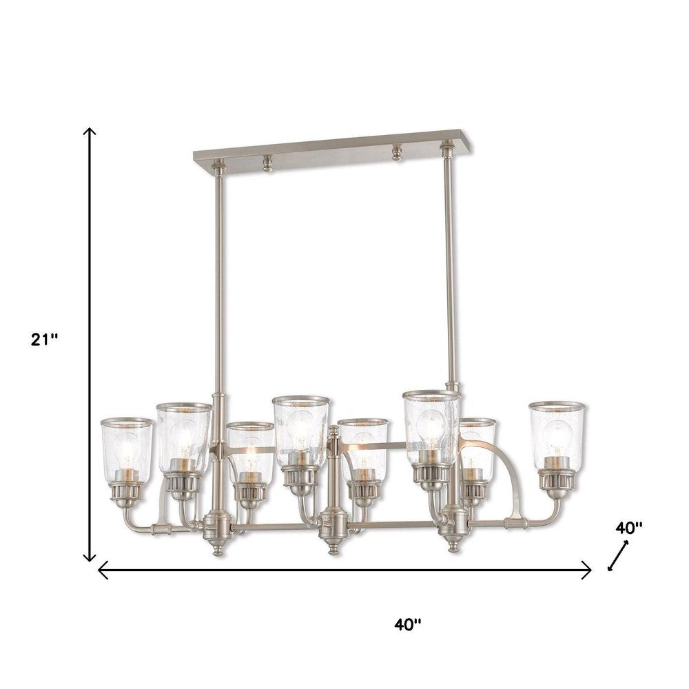 Eight Light Dimmable Chandelier With Shades