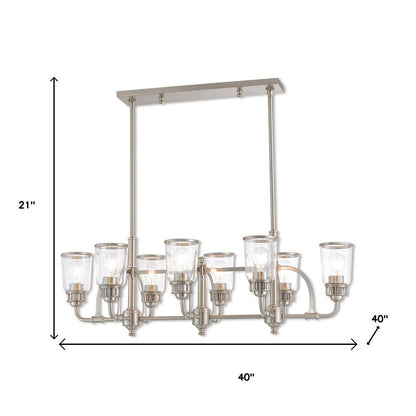 Eight Light Dimmable Chandelier With Shades