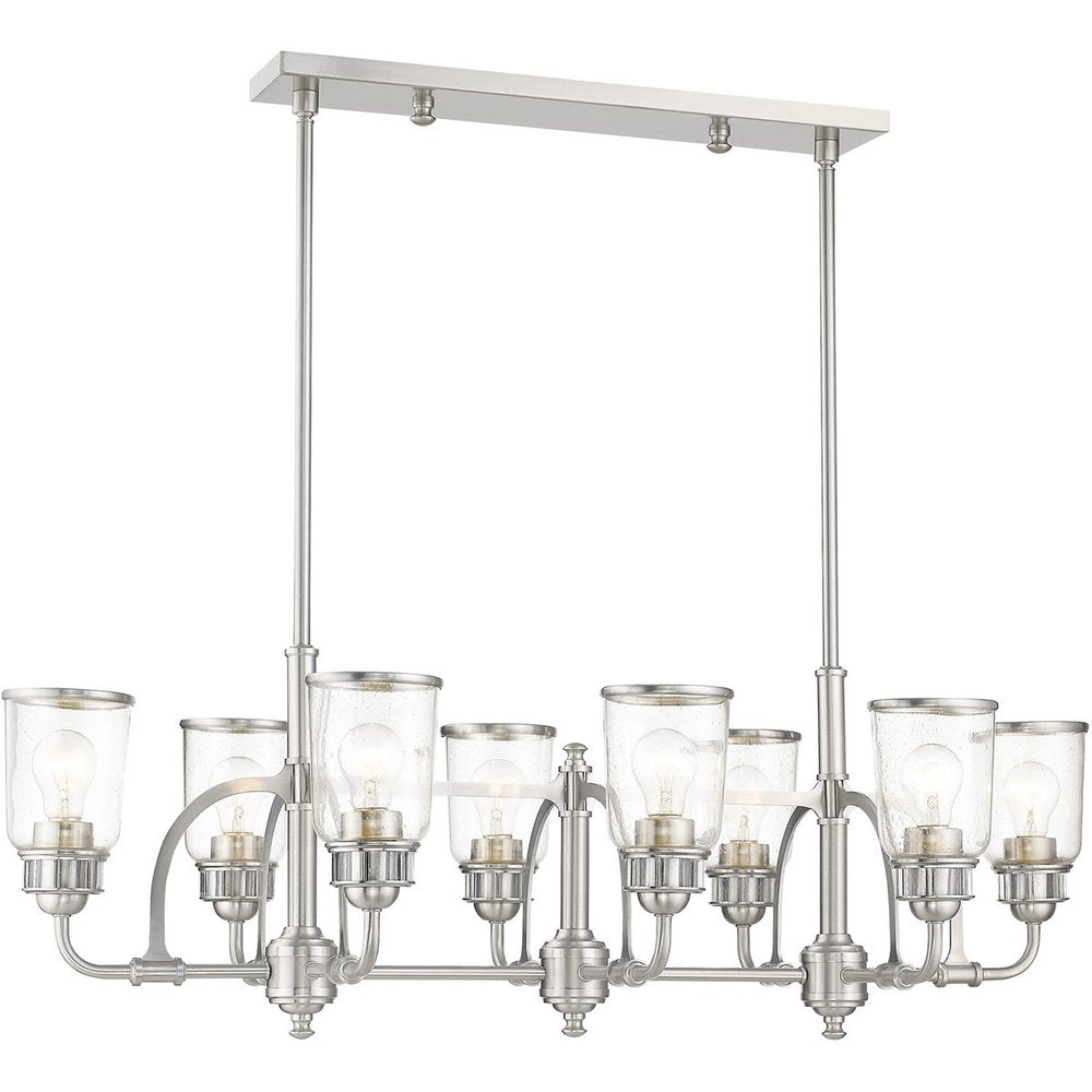 Eight Light Dimmable Chandelier With Shades