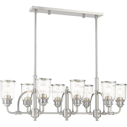 Eight Light Dimmable Chandelier With Shades