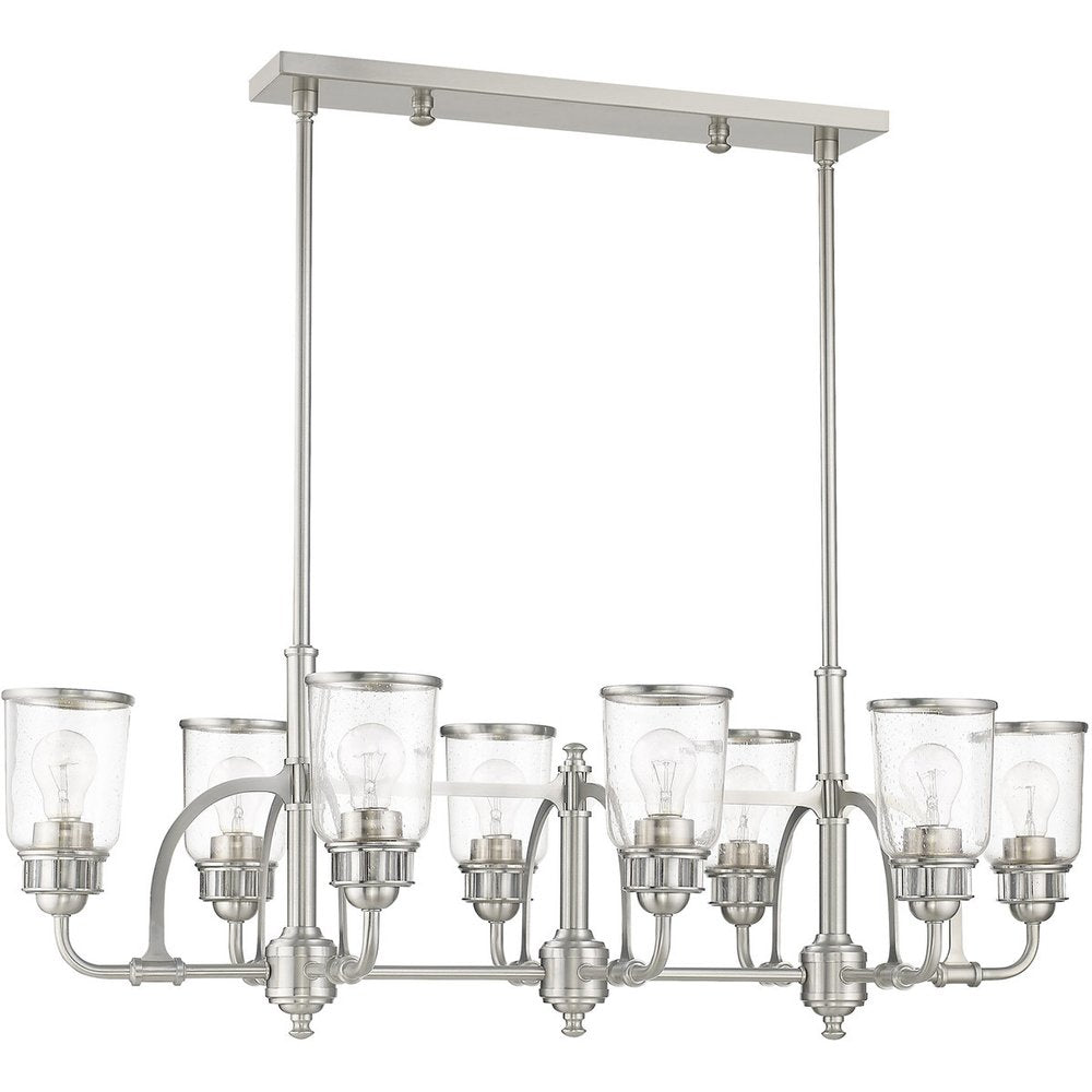 Eight Light Dimmable Chandelier With Shades