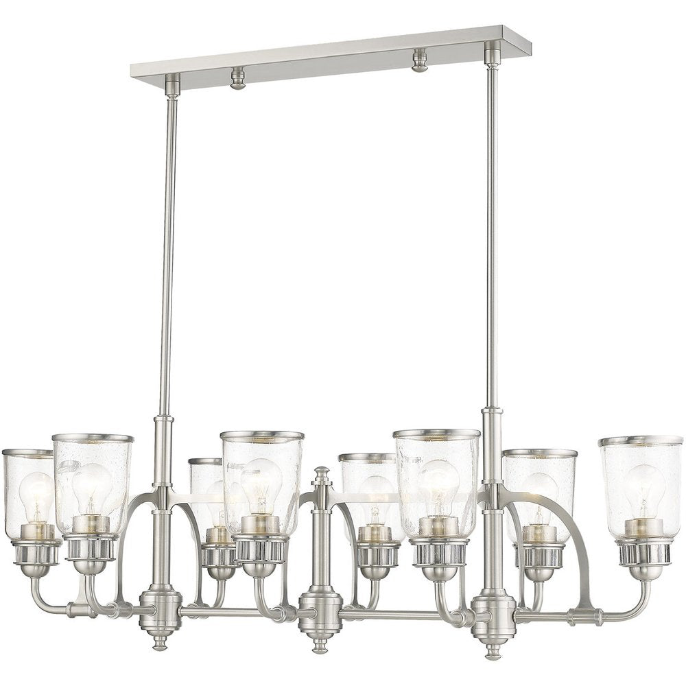 Eight Light Dimmable Chandelier With Shades