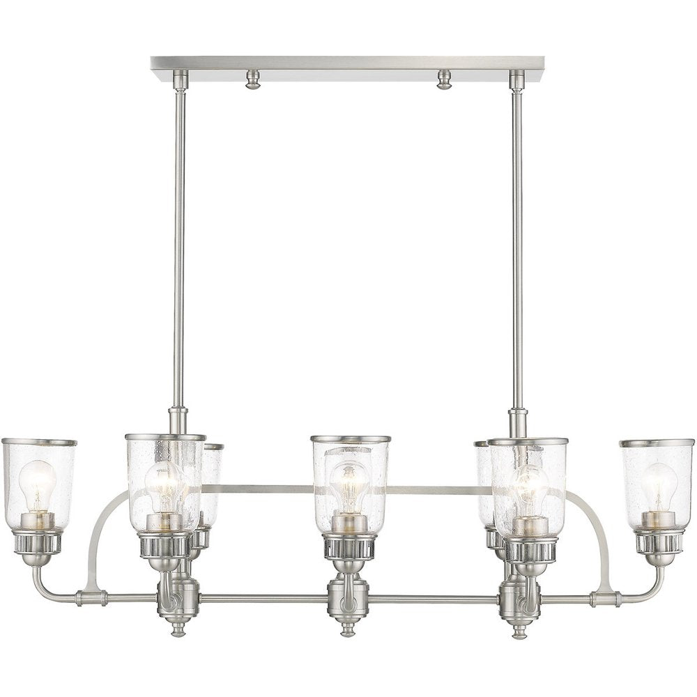 Eight Light Dimmable Chandelier With Shades