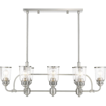 Eight Light Dimmable Chandelier With Shades