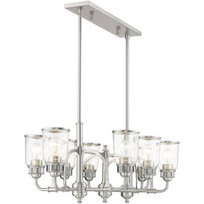 Eight Light Dimmable Chandelier With Shades