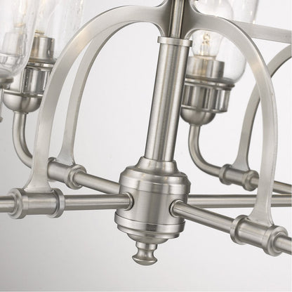 Eight Light Dimmable Chandelier With Shades