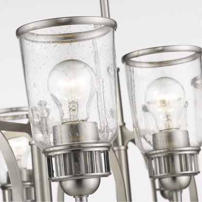 Eight Light Dimmable Chandelier With Shades