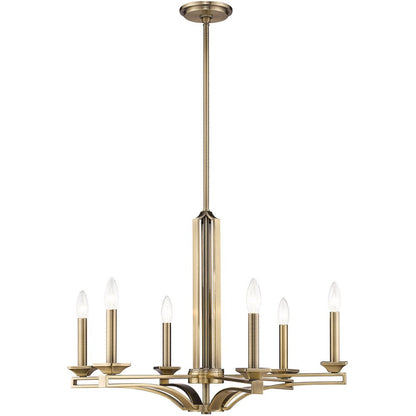 Six Light Dimmable Chandelier With Shades