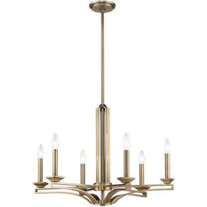 Six Light Dimmable Chandelier With Shades