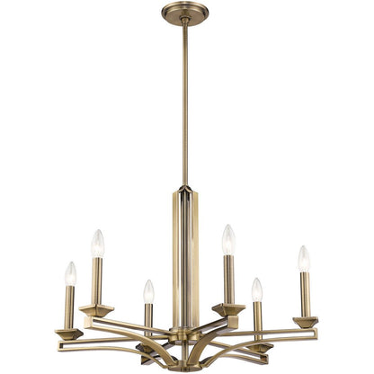 Six Light Dimmable Chandelier With Shades