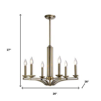 Six Light Dimmable Chandelier With Shades