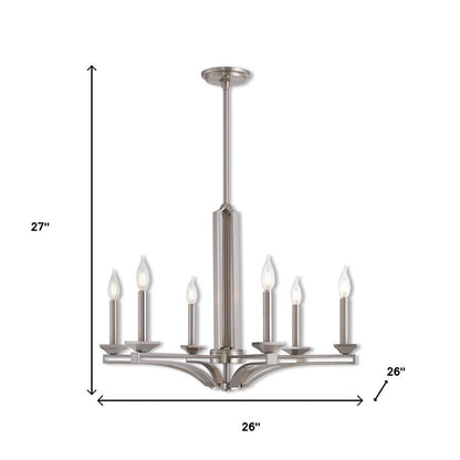 Six Light Dimmable Chandelier With Shades