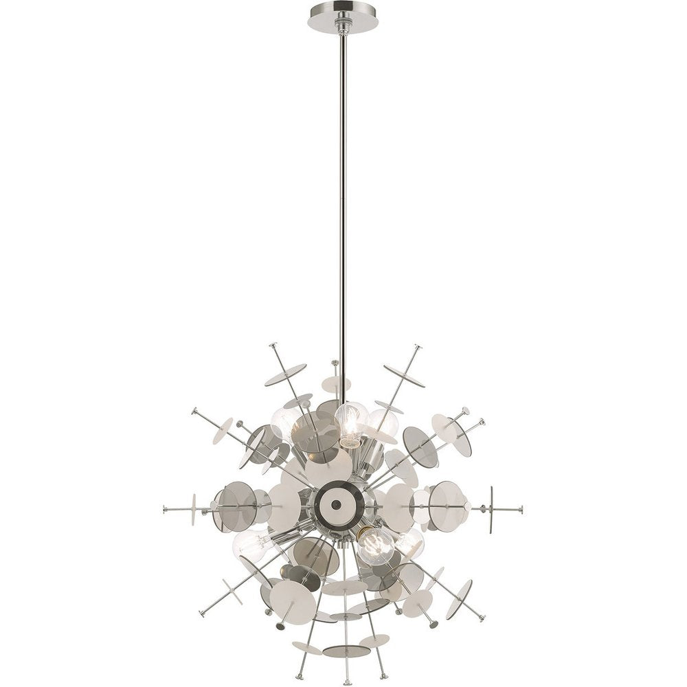 Six Light Dimmable Chandelier With Shades