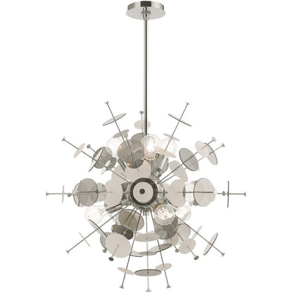 Six Light Dimmable Chandelier With Shades