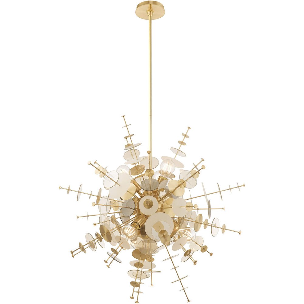 Six Light Dimmable Chandelier With Shades