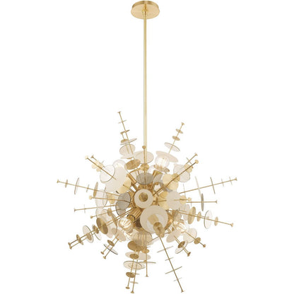 Six Light Dimmable Chandelier With Shades