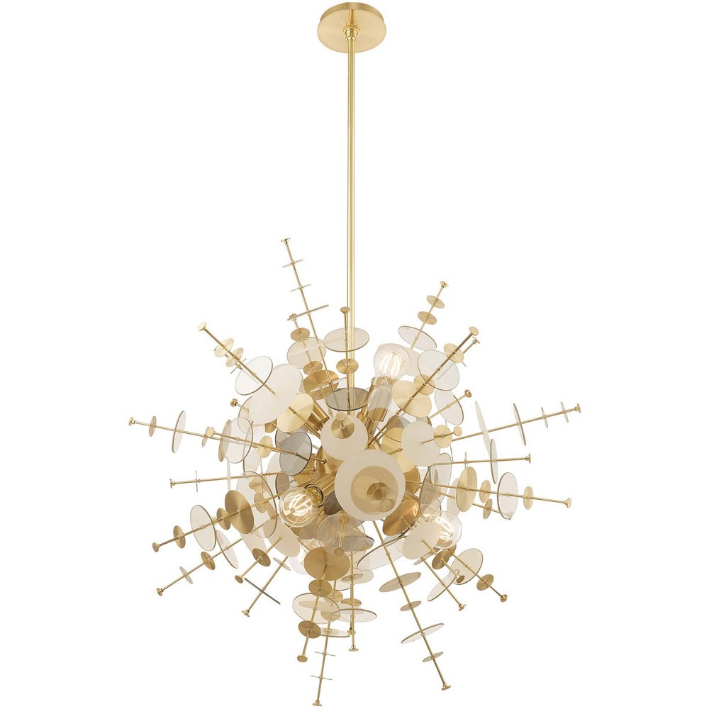 Six Light Dimmable Chandelier With Shades