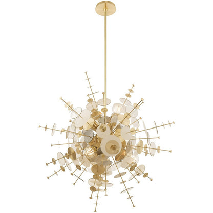 Six Light Dimmable Chandelier With Shades