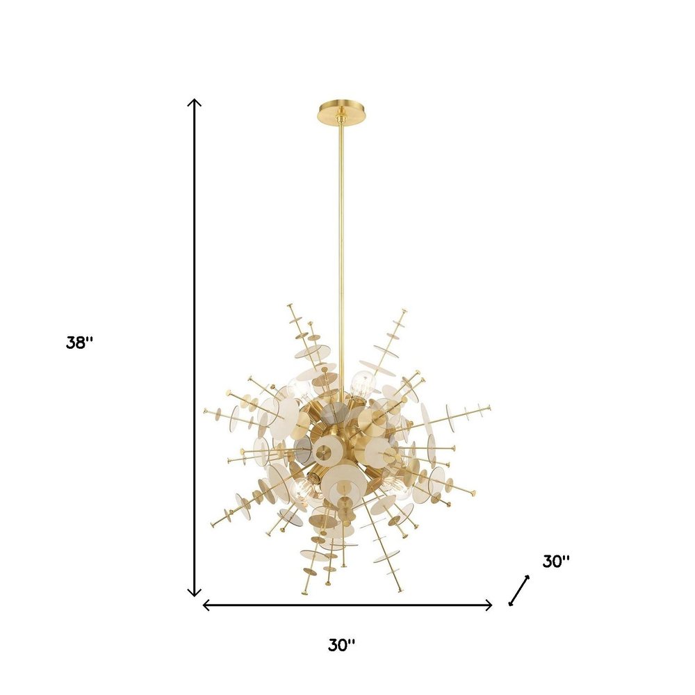 Six Light Dimmable Chandelier With Shades
