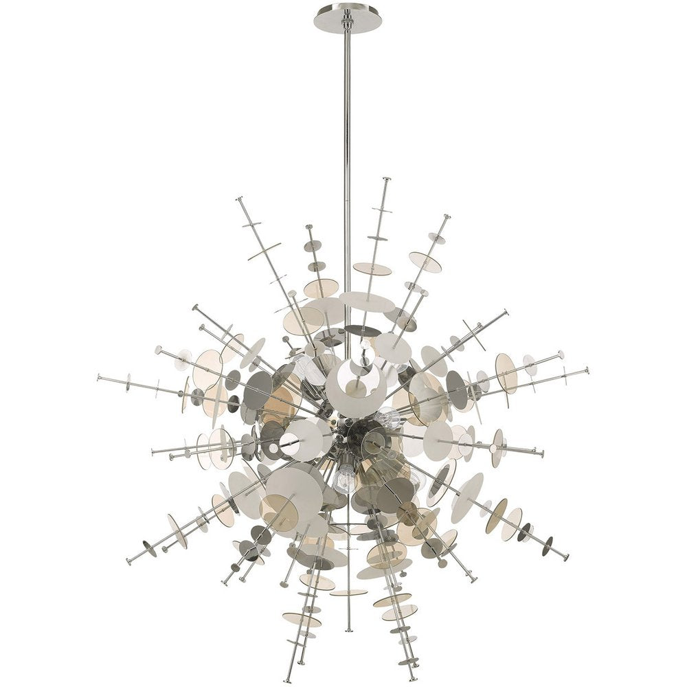 Twelve Light Dimmable Chandelier With Shades