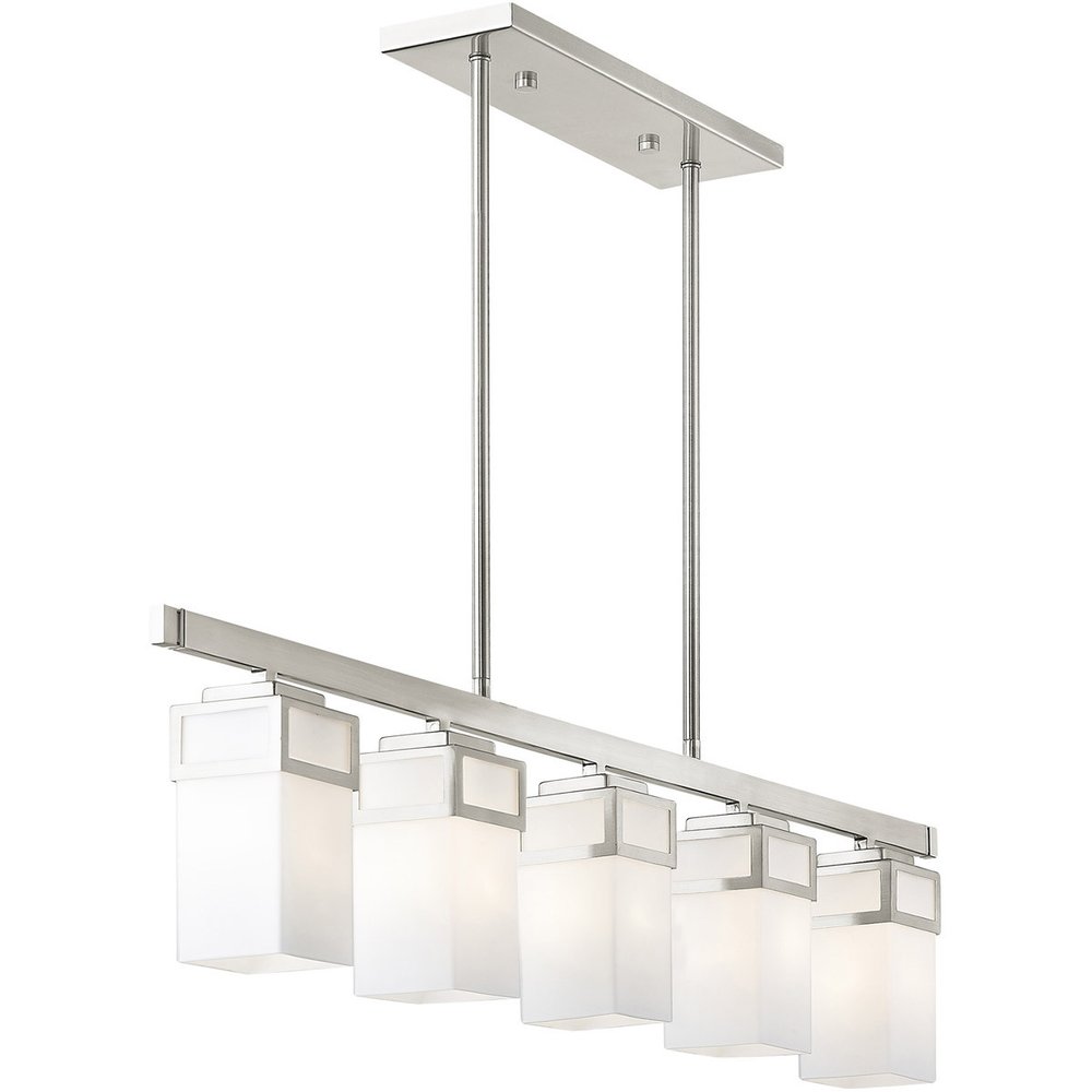 Five Light Dimmable Chandelier With Shades