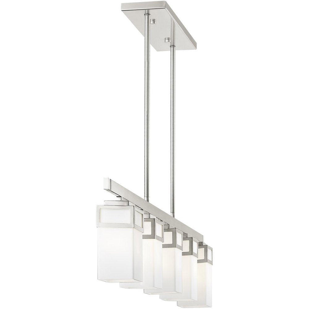 Five Light Dimmable Chandelier With Shades