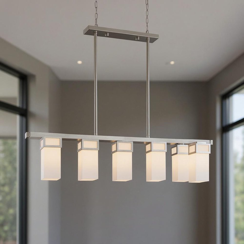Five Light Dimmable Chandelier With Shades