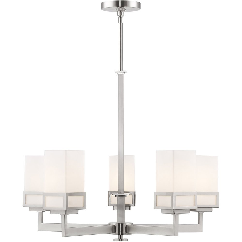 Five Light Dimmable Chandelier With Shades