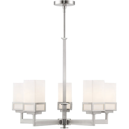 Five Light Dimmable Chandelier With Shades